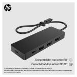 El concentrador de viaje HP USB-C G3, SKU 86T46AA#ABB, es un accesorio portátil ideal para expandir conexiones USB, HDMI y Ethernet en laptops.