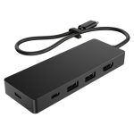 El concentrador de viaje HP USB-C G3, SKU 86T46AA#ABB, es un accesorio portátil ideal para expandir conexiones USB, HDMI y Ethernet en laptops.