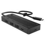 El concentrador de viaje HP USB-C G3, SKU 86T46AA#ABB, es un accesorio portátil ideal para expandir conexiones USB, HDMI y Ethernet en laptops.