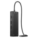 El concentrador de viaje HP USB-C G3, SKU 86T46AA#ABB, es un accesorio portátil ideal para expandir conexiones USB, HDMI y Ethernet en laptops.