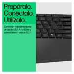 Vista superior del HP Teclado con Cable 480 Comfort, diseño ergonómico y resistente, SKU 8T6M1AA#ABE