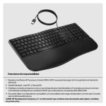 Vista superior del HP Teclado con Cable 480 Comfort, diseño ergonómico y resistente, SKU 8T6M1AA#ABE