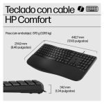 Vista superior del HP Teclado con Cable 480 Comfort, diseño ergonómico y resistente, SKU 8T6M1AA#ABE