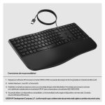 Teclado HP 485 Comfort con conexión por cable, diseño ergonómico y suave al tacto para una experiencia de escritura cómoda, SKU 8T6M2AA#ABE