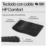 Teclado HP 485 Comfort con conexión por cable, diseño ergonómico y suave al tacto para una experiencia de escritura cómoda, SKU 8T6M2AA#ABE