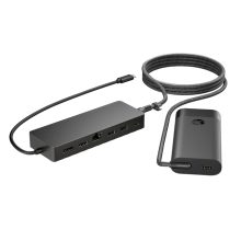 HP combinación de concentrador USB-C universal y cargador para portátil compatible con múltiples dispositivos, SKU 9H0H9AA#ABB