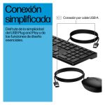 Combo de teclado y ratón con cables de HP, modelo Desktop 320MK, SKU 9SR36UT#ABE. Ideal para uso de oficina y hogar.