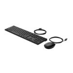 Combo de teclado y ratón con cables de HP, modelo Desktop 320MK, SKU 9SR36UT#ABE. Ideal para uso de oficina y hogar.