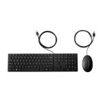 Combo de teclado y ratón con cables de HP, modelo Desktop 320MK, SKU 9SR36UT#ABE. Ideal para uso de oficina y hogar.