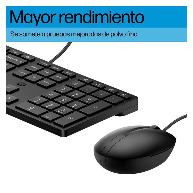 HP Teclado y ratón con cables Desktop 320MK 4 HP Teclado y ratón con cables Desktop 320MK en uso