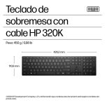 HP Teclado de sobremesa con cable, modelo 320K, ergonómico y fiable SKU: 9SR37UT#ABE