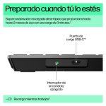 HP teclado inalámbrico recargable multidispositivo 720, referencia SKU 9T5B1AA#ABE, con diseño ergonómico y teclas de alta sensibilidad