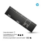 Teclado inalámbrico recargable multidispositivo HP 725, flexible y versátil, SKU 9T5B2AA#ABE