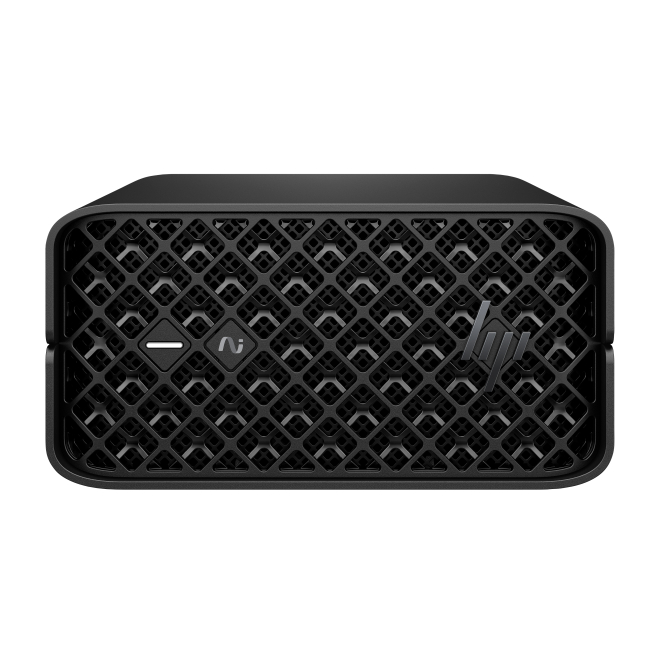 HP Z2 Mini G1a Workstation Desktop PC Wolf Pro Security Edition Copilot+ PC AMD Ryzen AI Max PRO 390 32 GB LPDDR5x-SDRAM Windows 11 Pro Mini PC Puesto de trabajo Negro 1 HP Z2 Mini G1a Workstation Desktop PC Wolf Pro Security Edition frontal