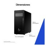 HP Z2 Tower G1i Workstation desktop PC con Intel Core Ultra 7 265K, 32 GB de memoria DDR5-SDRAM, tarjeta gráfica NVIDIA RTX 2000 Ada, y Windows 11 Pro. SKU: A40NXET#ABE