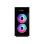 Vista frontal del HP OMEN 35L GT16-0000ns con AMD Ryzen 5 8500G, 16 GB DDR5-SDRAM, 1 TB SSD, NVIDIA GeForce RTX 4060 Ti y Windows 11 Home. SKU: AE0C5EA#ABE