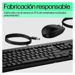 Combo de teclado y ratón con cable HP modelo 225, color negro, SKU AX2Y7AA#ABE, diseño ergonómico y conexión USB