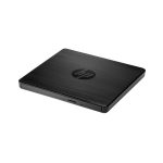 Imagen de la unidad externa USB DVDRW de HP, modelo F2B56AA, utilizada para grabación de DVD y CD.
