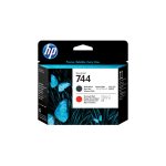HP Cabezal de impresión DesignJet 744, negro mate y rojo cromático, SKU F9J88A. Ideal para impresoras de alta calidad.