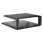HP Base de monitor M9X76AA ideal para soporte de pantallas, diseño robusto y ajustable para escritorios