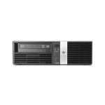 Vista del HP rp5800 Retail System, pequeño factor de forma en color negro, con procesador G850 a 2,9 GHz, SKU N3T45AW