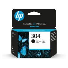 HP Cartucho de tinta Original 304 negro, modelo N9K06AE, ideal para impresiones claras y duraderas.