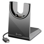Imagen de la base de carga Poly Voyager con puerto USB-C, modelo 783R7AA, ideal para conectar y cargar dispositivos rápidamente