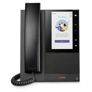 Poly Teléfono multimedia empresarial CCX 500 compatible con Microsoft Teams, modelo con alimentación PoE. SKU 82Z76AA