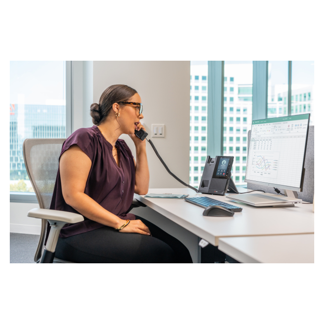 Poly Teléfono multimedia empresarial CCX 505 para Microsoft Teams y habilitado para alimentación a través de Ethernet (PoE) 4 Pantalla LCD táctil del Poly Teléfono multimedia empresarial CCX 505