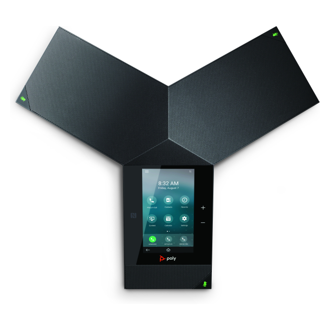 Poly Teléfono de conferencias IP Trio 8800 habilitado para alimentación a través de Ethernet (PoE) 3 Poly Trio 8800 en uso