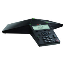 Imagen del Poly Teléfono IP para conferencias Trio 8300 con tecnología PoE habilitada, modelo SKU 84C20AA#AC3. Ideal para videoconferencias.