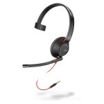 Auriculares Poly Blackwire 5210 con conector de 3.5 mm, SKU 85Q66AA. Ideales para llamadas claras y cómodas.