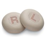 Imagen de las almohadillas de cuero sintético beige Poly para auriculares Blackwire 7225, SKU 85S16AA. Pack de 2 unidades.