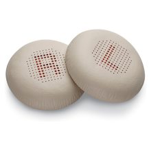 Imagen de las almohadillas de cuero sintético beige Poly para auriculares Blackwire 7225, SKU 85S16AA. Pack de 2 unidades.