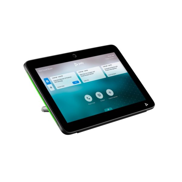 Controlador táctil Poly TC10 en color negro para equipos de videoconferencia, SKU 875K5AA