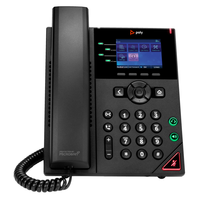 Poly Teléfono IP OBi VVX 250 de 4 líneas con PoE Teléfono IP Poly OBi VVX 250 de 4 líneas y alimentación a través de Ethernet, modelo 89B58AA