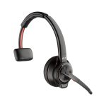 Vista de los auriculares Poly Savi 8210 UC con certificación Microsoft Teams, conectividad DECT 1880-1900 MHz y puerto USB-A. SKU: 8D3F1AA#ABB