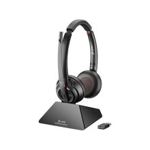 Poly Auriculares Savi 8220 UC con certificación Microsoft Teams. Conectividad DECT 1880-1900 MHz y puerto USB-A. SKU 8D3F5AA#ABB.