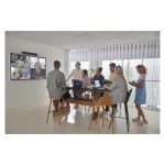 Vista frontal de la Poly Barra de Vídeo Multifunción Studio X52 con micrófonos avanzados y video 4K, SKU 8D8K2AA#ABU