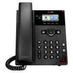 Teléfono IP POLY modelo OBi VVX 150, 2 líneas, habilitado para PoE con fuente de alimentación. SKU: 911N2AA.