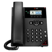 Teléfono IP POLY modelo OBi VVX 150, 2 líneas, habilitado para PoE con fuente de alimentación. SKU: 911N2AA.