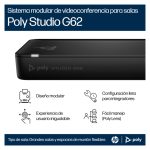Sistema de videoconferencia Poly Studio G62, calidad 4K, conectividad avanzada, SKU 99T09AA#AC3.