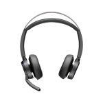 Auriculares HP Poly Voyager Focus 2 USB-C con adaptador USB-C/A y base de carga. SKU 9T9J5AA.