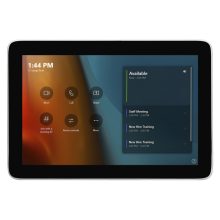 Imagen del controlador táctil Poly GC8 para videoconferencias, modelo 875J6AA. Cuenta con una pantalla de alta sensibilidad y diseño intuitivo.