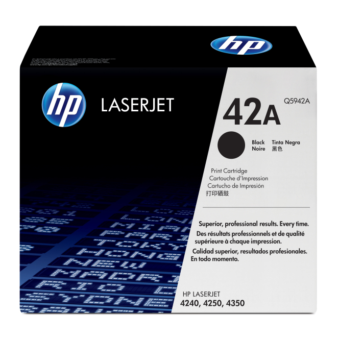 HP cartucho de tóner LaserJet 42A negro original Imagen del HP cartucho de tóner original LaserJet 42A negro. Compatible con impresoras LaserJet y proporciona resultados de alta calidad. SKU: Q5942A