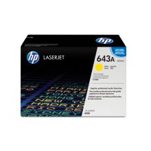 HP Cartucho de tóner original LaserJet 643A en color amarillo, SKU Q5952A. Consumible para impresoras LaserJet con alta calidad de impresión.
