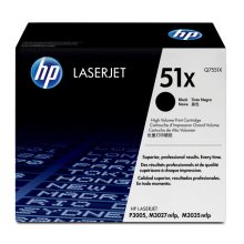 Cartucho de tóner original HP LaserJet 51X de alta capacidad en color negro, SKU Q7551X