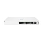 Switch HPE Aruba Networking Instant On de 24 puertos Gigabit con PoE CL4, 4 puertos SFP+, 370W. SKU: JL684B