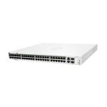 Imagen del switch HPE Aruba Networking Instant On modelo JL809A con 40 puertos Gigabit CL4 y 8 puertos Gigabit CL6, además de 2 puertos 10GBT y 2 puertos SFP+, con una potencia de 600W