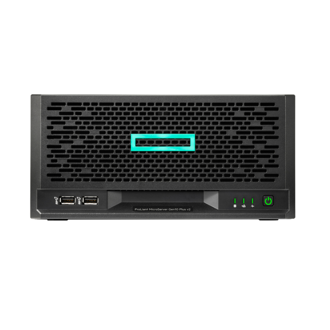 HPE ProLiant MicroServer Gen10+ v2 con Intel Xeon E-2314 Servidor HPE ProLiant MicroServer Gen10+ v2, modelo 0 GB Ultra Micro Tower, procesador Intel Xeon E-2314 a 2,8 GHz, 16 GB de RAM DDR4, 180 W. SKU P54649-421